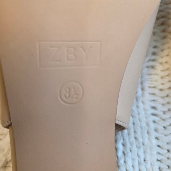 NEW ZBY Women's Color Block Bowknot Slingback Blocked Heels Size 8.5M Black Tan - Picture 4 of 4